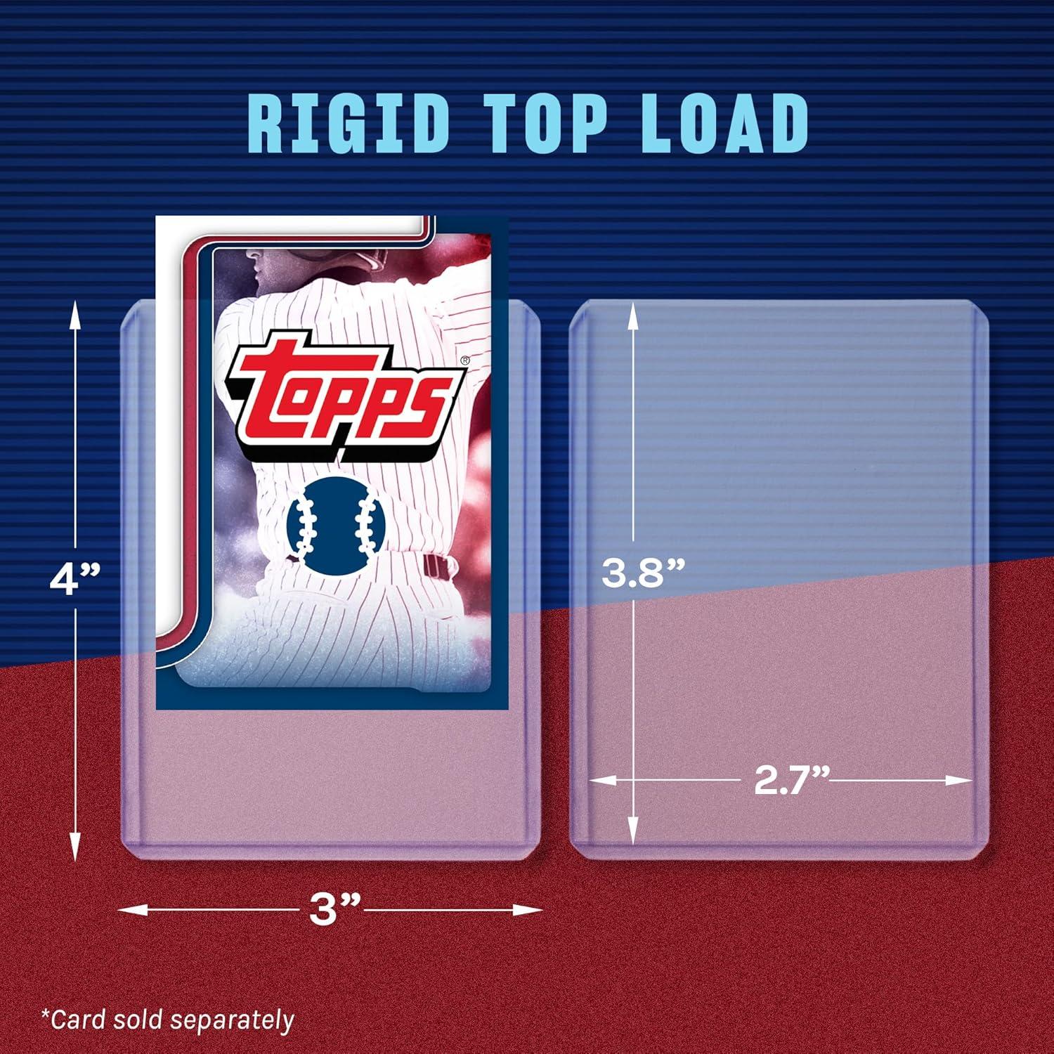 imageFanatics Collectibles 35pt 3x4 Top Loaders 100 Count  Standard Size Clear Rigid Card Holders for Trading Card Protection