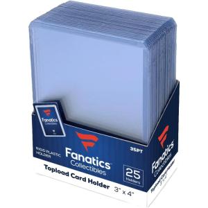 imageFanatics Collectibles 35pt 3x4 Top Loaders 25 Count  Standard Size Clear Rigid Card Holders for Trading Card Protection25