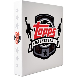 image:imageTopps Binder  9 Pocket Trading Card Binder Premium Durable Material 35 TopLoading Pages 450 Card Capacity Folder for Collectible Card Games Sports TCG WhiteBasketball